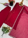NSR 866 Heavy Faux Georgette With 3mm Embroidery Sequence Work Top With Pant Dupatta Online Wholesale